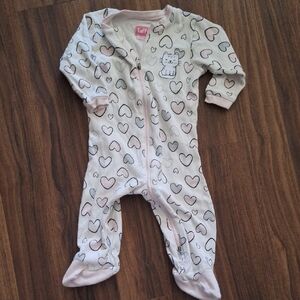 💥Buy2Get1Free💥Tuffy Heart Print One Piece - Pink and White